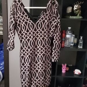 Mesh bodycon rose gold/black dress
